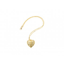 Heart Angel Wings Necklace (Gold)(10/pack)